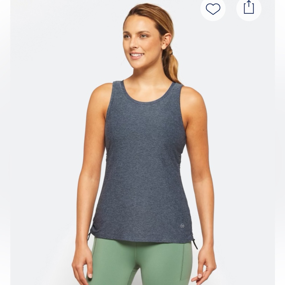 EUC WE WANDER WeFlex Shay Side Cinched Blue Performance Tank - Size XL